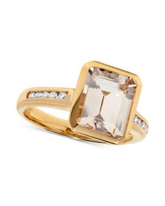 Morganite (3 ct. t.w.) & Diamond (1/8 ct. t.w.) Ring in 14k Gold