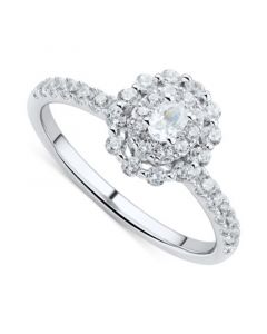 Diamond Oval Double Halo Engagement Ring (5/8 ct. t.w.) in 14k White Gold