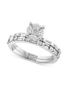 EFFY® Diamond Round Cluster Bridal Set (1-1/20 ct. t.w.) in 14k White Gold