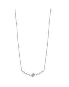 EFFY® HEMATIAN Diamond Multi-Cut Curved Bar 16" Collar Necklace (3/4 ct. t.w.) in 18k White Gold