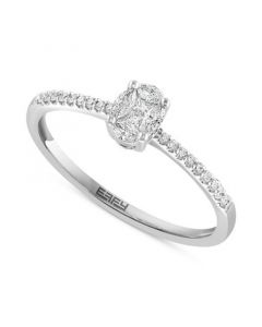 EFFY® HEMATIAN Diamond Multi-Cut Cluster Engagement Ring (1/4 ct. t.w.) in 18k White Gold