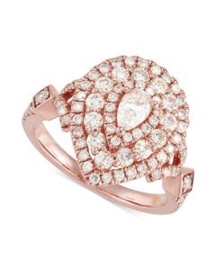 Diamond Pear Multi-Halo Engagement Ring (1-1/2 ct. t.w.) in 14k Rose Gold