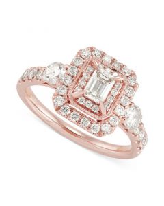 Diamond Octagon Halo Engagement Ring (1-1/4 ct. t.w.) in 14k Rose Gold