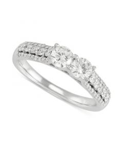 Diamond Two-Stone Engagement Ring (1 ct. t.w.) in 14k White Gold