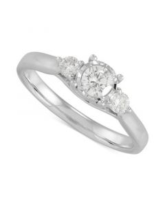 Diamond Three Stone Engagement Ring (1/2 ct. t.w.) in 10k White Gold