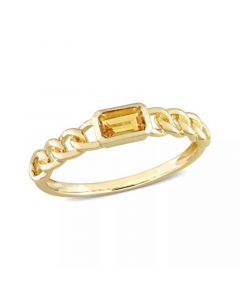 10K Yellow Gold Plated Citrine Link Ring