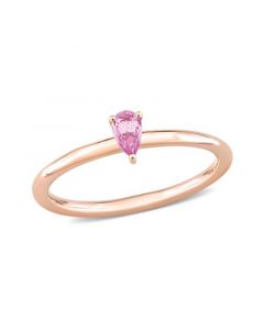 Pink Sapphire (1/4 ct. t.w.) Pear Stackable Ring in 10K Rose Gold