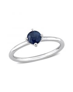 Sapphire (5/8 ct. t.w.) Solitaire Stackable Ring in 10K White Gold