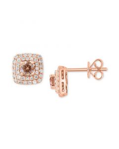 EFFY® Espresso Diamond (1/2 ct. t.w.) & White Diamond (3/8 ct. t.w.) Stud Earrings i 14k Rose Gold