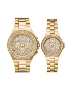 Men's and Women's Lennox Gold-Tone Stainless Steel Bracelet Watch Set, 2 Pieces