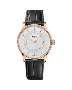 Men's Swiss Automatic Baroncelli II Signature Black Leather Strap Watch 39mm