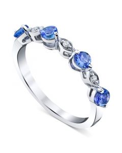 Tanzanite (5/8 ct. t.w.) & Diamond Accent Ring in 14k White Gold