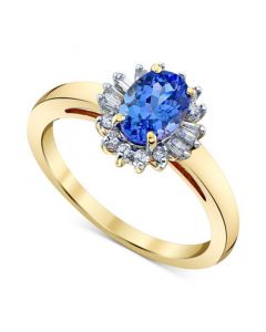 Tanzanite (1 ct. t.w.) & Diamond (1/5 ct. t.w.) Halo Ring in 10k Ring