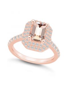 Morganite and Diamond (5/8 ct. t.w.) Halo Ring