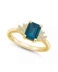 Gemstone and Diamond (1/5 ct. t.w.) Ring in 14k Gold