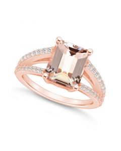 Morganite and Diamond Accent Ring in 14K Rose Gold