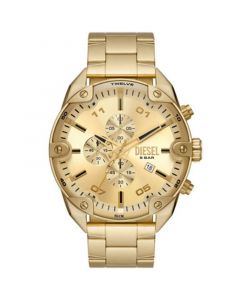 Men's Spiked Gold-Tone Stainless Steel Bracelet Watch, 49mm