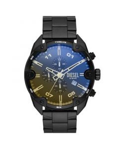 Men's Spiked Black-Tone Stainless Steel Bracelet Watch, 49mm