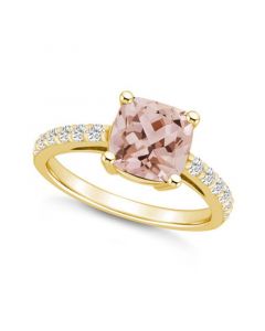 Morganite (2 Ct. T.W.) and Diamond (1/3 Ct. T.W.) Ring in 14K Yellow Gold