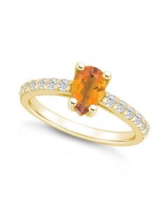 Citrine (7/8 Ct. T.W.) and Diamond (1/3 Ct. T.W.) Ring in 14K Yellow Gold