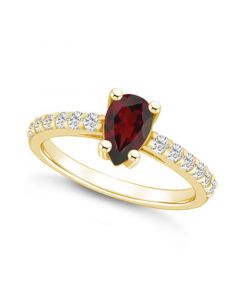 Garnet (1-1/10 Ct. T.W.) and Diamond (1/3 Ct. T.W.) Ring in 14K Yellow Gold