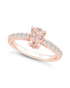 Morganite (3/4 Ct. T.W.) and Diamond (1/3 Ct. T.W.) Ring in 14K Rose Gold