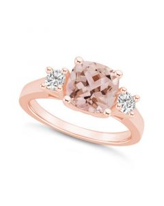 Morganite (2 ct. t.w.) and Diamond (1/3 ct. t.w.) Ring in 14K Rose Gold