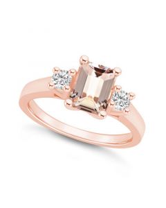 Morganite and Diamond Ring (1-3/8 ct.t.w and 1/4 ct.t.w) 14K Rose Gold