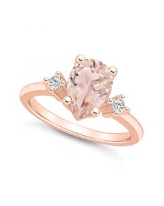 Morganite and Diamond Ring (1-5/8 ct.t.w and 1/10 ct.t.w) 14K Rose Gold