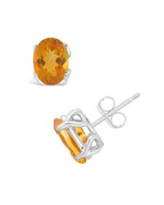 Citrine (2-3/8 ct. t.w.) Stud Earrings in 14K White Gold