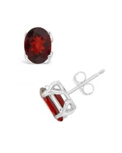 Garnet (3 ct. t.w.) Stud Earrings in 14K White Gold