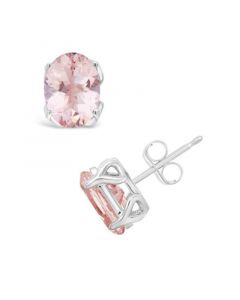 Morganite (2-1/3 ct. t.w.) Stud Earrings in 14K White Gold