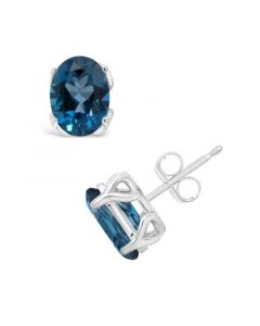 London Topaz (3-1/5 ct. t.w.) Stud Earrings in 14K White Gold