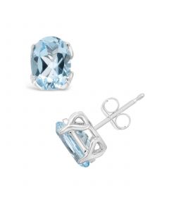 Topaz (3-1/5 ct. t.w.) Stud Earrings in 14K White Gold