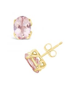 Morganite (2-1/3 ct. t.w.) Stud Earrings in 14K Yellow Gold