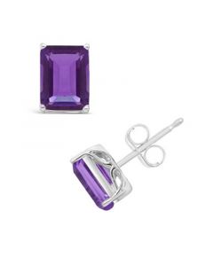 Amethyst (3-1/5 ct. t.w.) Stud Earrings in 14K White Gold