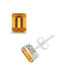 Citrine (3-1/5 ct. t.w.) Stud Earrings in 14K White Gold