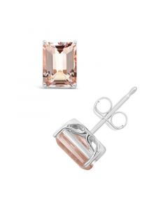 Morganite (2-3/4 ct. t.w.) Stud Earrings in 14K White Gold