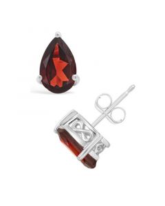 Garnet (2-1/5 ct. t.w.) Stud Earrings in 14K White Gold