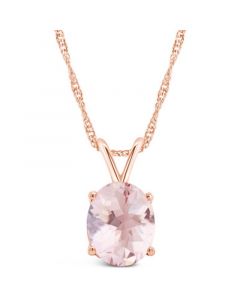 Morganite (2-1/2 ct. t.w.) Pendant Necklace in 14K Rose Gold