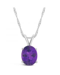 Amethyst (2-1/2 ct. t.w.) Pendant Necklace in 14K White Gold