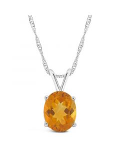 Citrine (2-1/2 ct. t.w.) Pendant Necklace in 14K White Gold