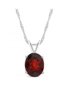 Garnet (3-1/10 ct. t.w.) Pendant Necklace in 14K White Gold