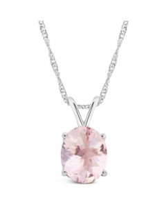 Morganite (2-1/2 ct. t.w.) Pendant Necklace in 14K White Gold