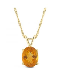 Citrine (2-1/2 ct. t.w.) Pendant Necklace in 14K Yellow Gold