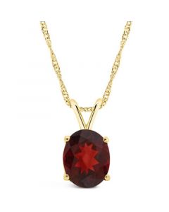 Garnet (3-1/10 ct. t.w.) Pendant Necklace in 14K Yellow Gold