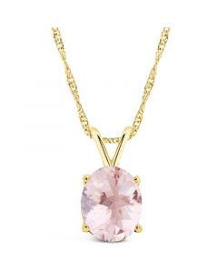 Morganite (2-1/2 ct. t.w.) Pendant Necklace in 14K Yellow Gold