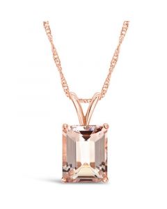 Morganite (3 ct. t.w.) Pendant Necklace in 14K Rose Gold