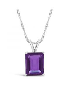 Amethyst (3-1/7 ct. t.w.) Pendant Necklace in 14K White Gold