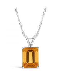 Citrine (3-1/7 ct. t.w.) Pendant Necklace in 14K White Gold